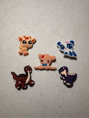 CROCS Assorted Animal Shoe Charms - Peach, Blue, Brown, Purple, White